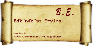 Bánász Ervina névjegykártya